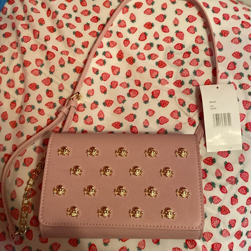 Betsey Johnson pink skull crossbody